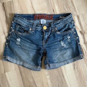 Hydraulic Women's Distressed Blue Jean Shorts